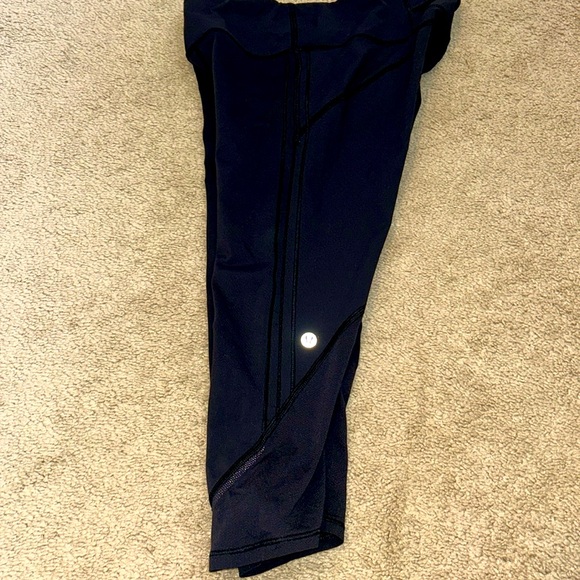 lululemon athletica Pants - Lululemon Crop Open Weave black Legging size 6